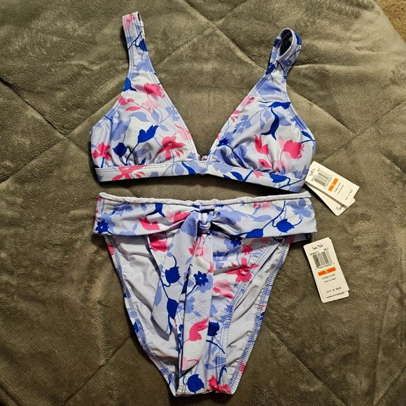 Splendid Swim Nwt Splendid Floral Bikini Set In Blue And Pink